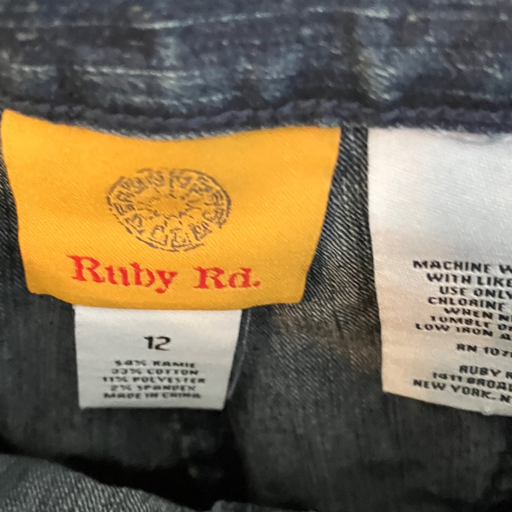 Ruby Rd. Dark Blue Straight Leg Jeans - Picture 2 of 4